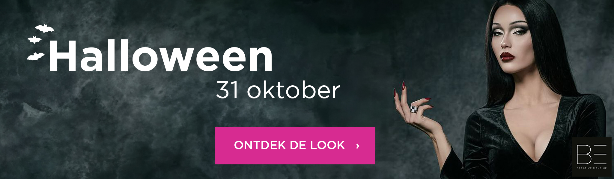 Vrouw met donkere make-up en rode lippen
