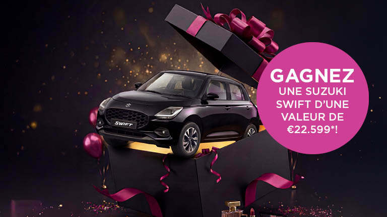 Gagnez une Suzuki Swift d'une valeur de €22.599!