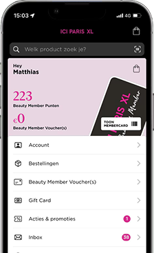 Schermafbeelding van de ICI PARIS XL app