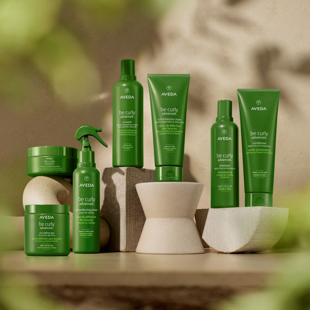 Aveda be curly advanced hair care product cream and gel