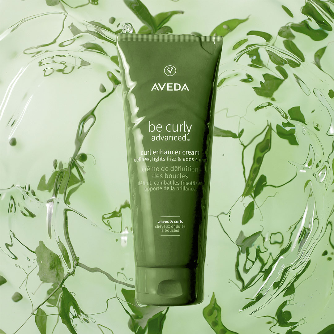 A product snapshot of Aveda be curly advanced hair care product.