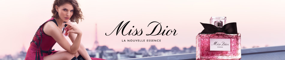 Natalie Portman sur les toits de Paris à gauche, le nouveau Miss Dior Essence à droite