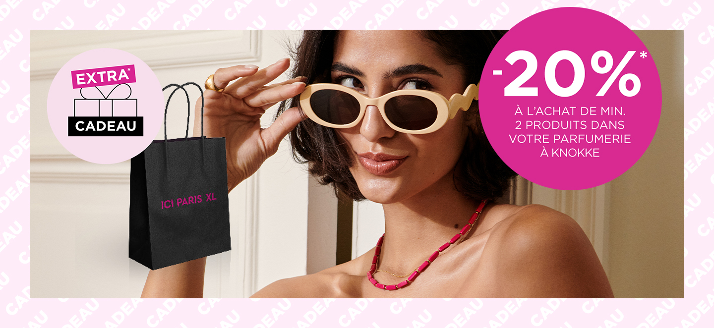 Profitez dès maintenant et jusqu'au 21/06/2025 de -20% à l'achat de 2 produits sur tout l'assortiment***, exclusivement dans votre parfumerie ICI PARIS XL à Knokke.**