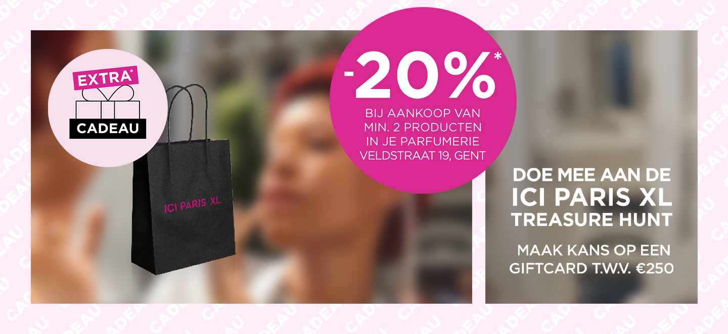 Geniet van -20% bij aankoop van min. 2 producten in je parfumerie Veldstraat 19, Gent*