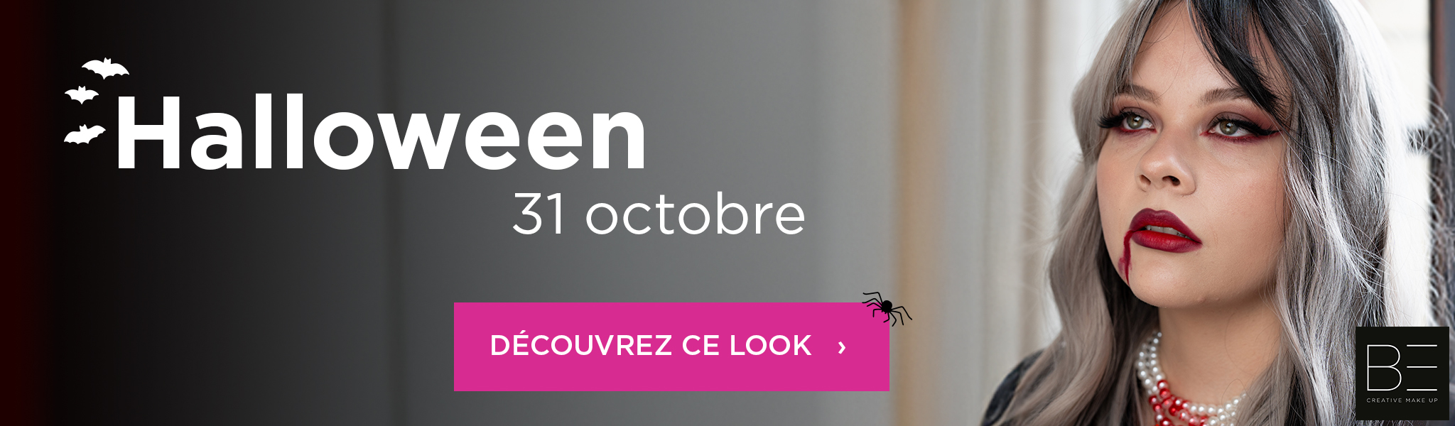 Femme avec du maquillage foncé et des lèvres rouges